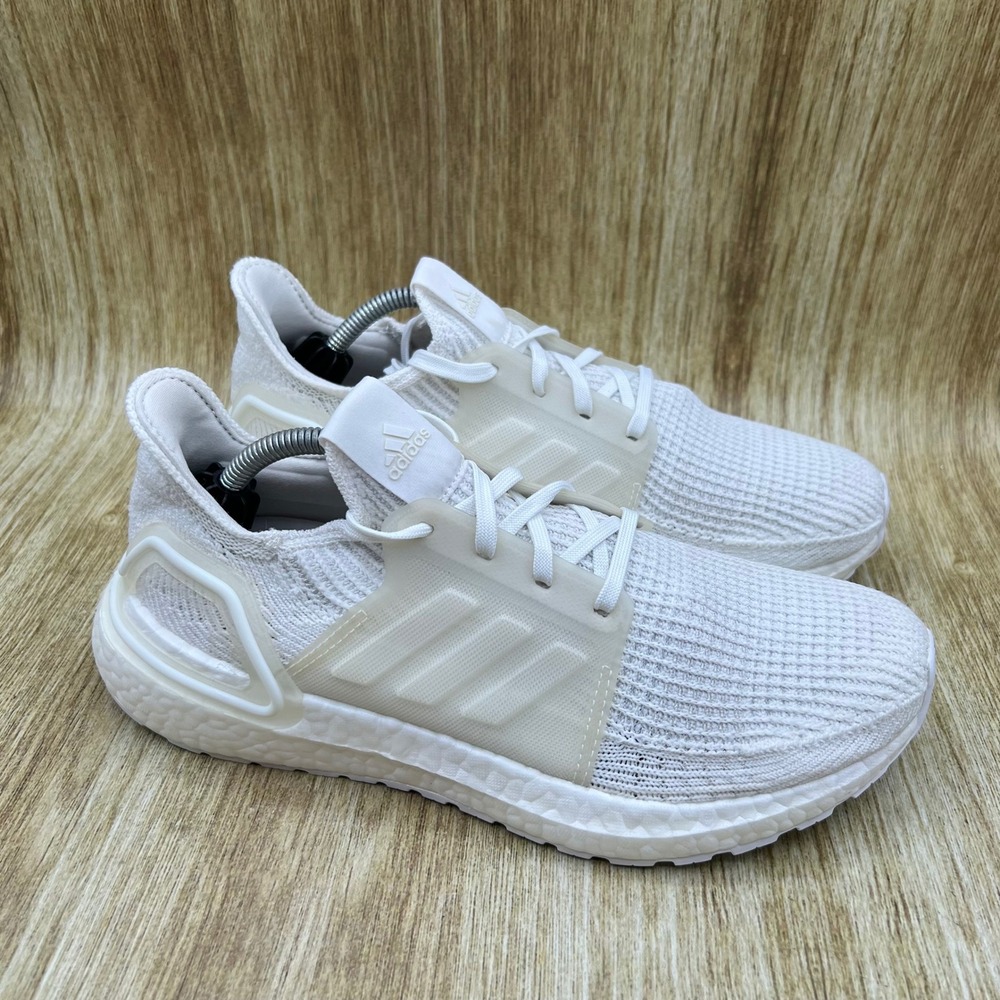 Adidas Ultraboost 19 Men's Size 7 Triple White Running Shoes Sneakers G54008